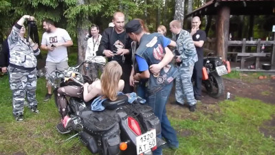 NIR Eva Biker Party KozloParty Exhibitionism, Natural Tits, Public Nudity