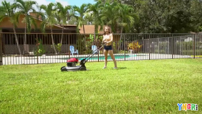 Bang Yngr Spencer Bradley Mows The Lawn And Gets Cock As A Reward