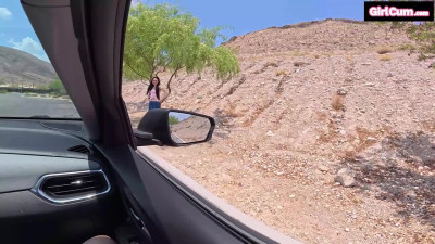 GirlCum Dolly Paige Zapped In The Car WRB